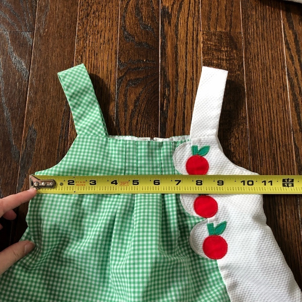 Vintage Florence Eiseman Girls 2T Cherries Sweater w/Green/White Gingham Jumper - Picture 16 of 16